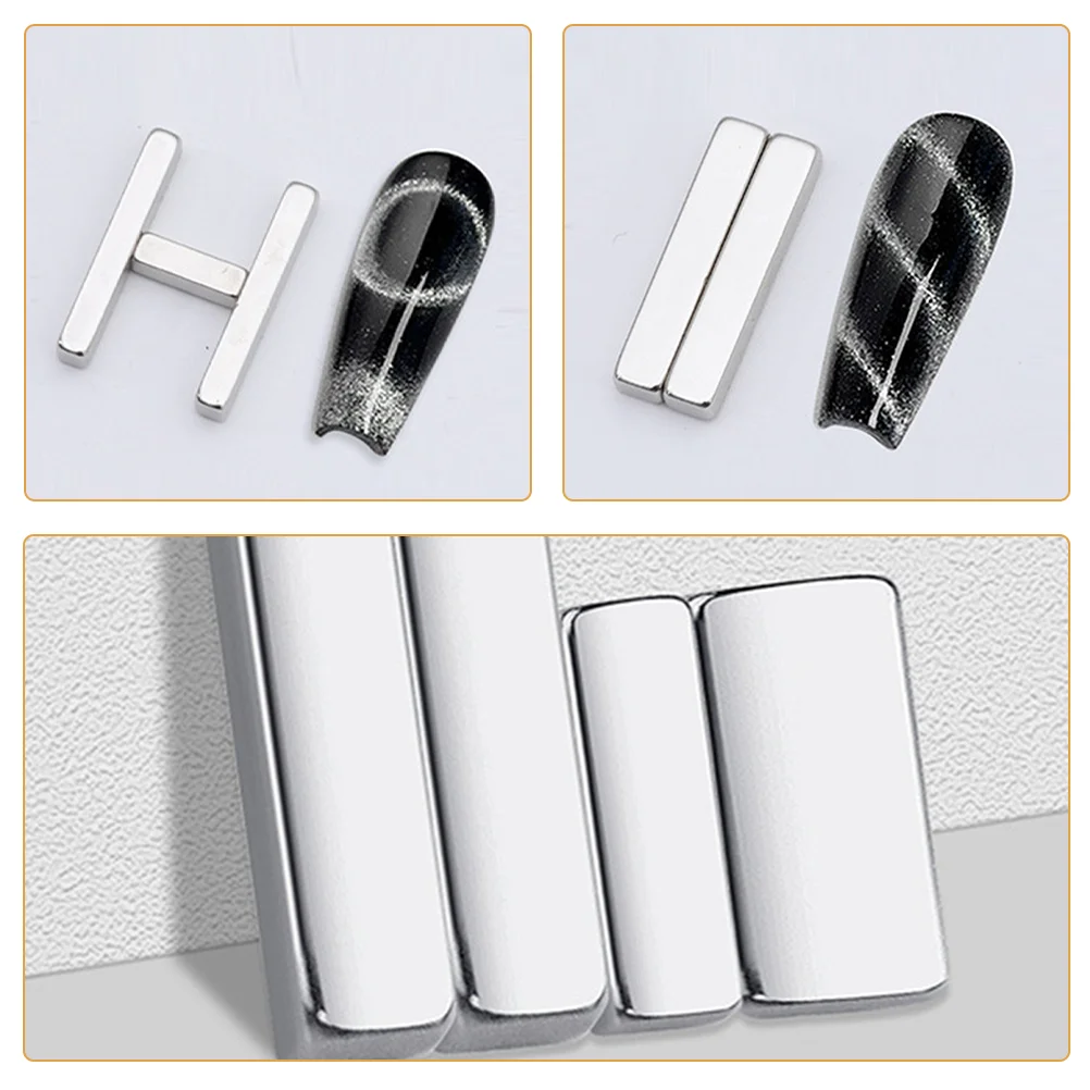 4 Sets Nail Tangram Magnet Magnets for Nails Cat Eye Eyes Polish Gel Magnetic Tool Kit