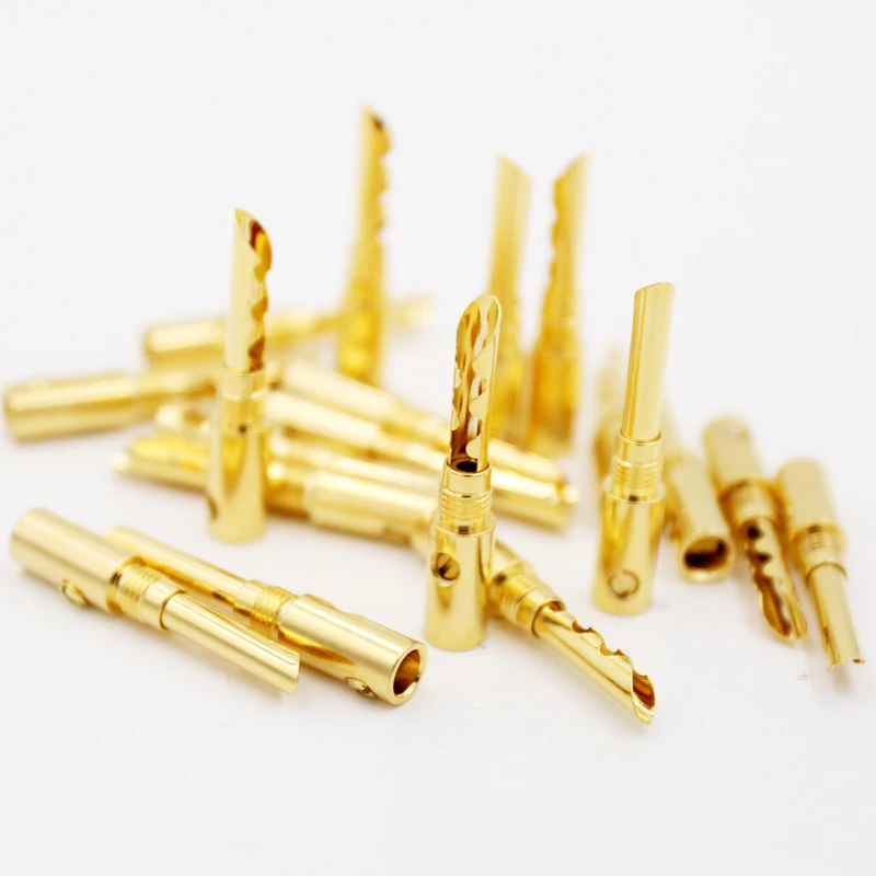 

12pcs 24K Gold Plated Copper BFA 4mm Banana Plug Male Speaker Connector