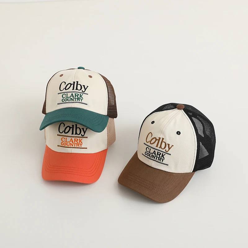 

2026 Fashion Letter Pattern Children Baseball Caps Summer Breathable Baby Mesh Sun Hat For Kids Boys Girls