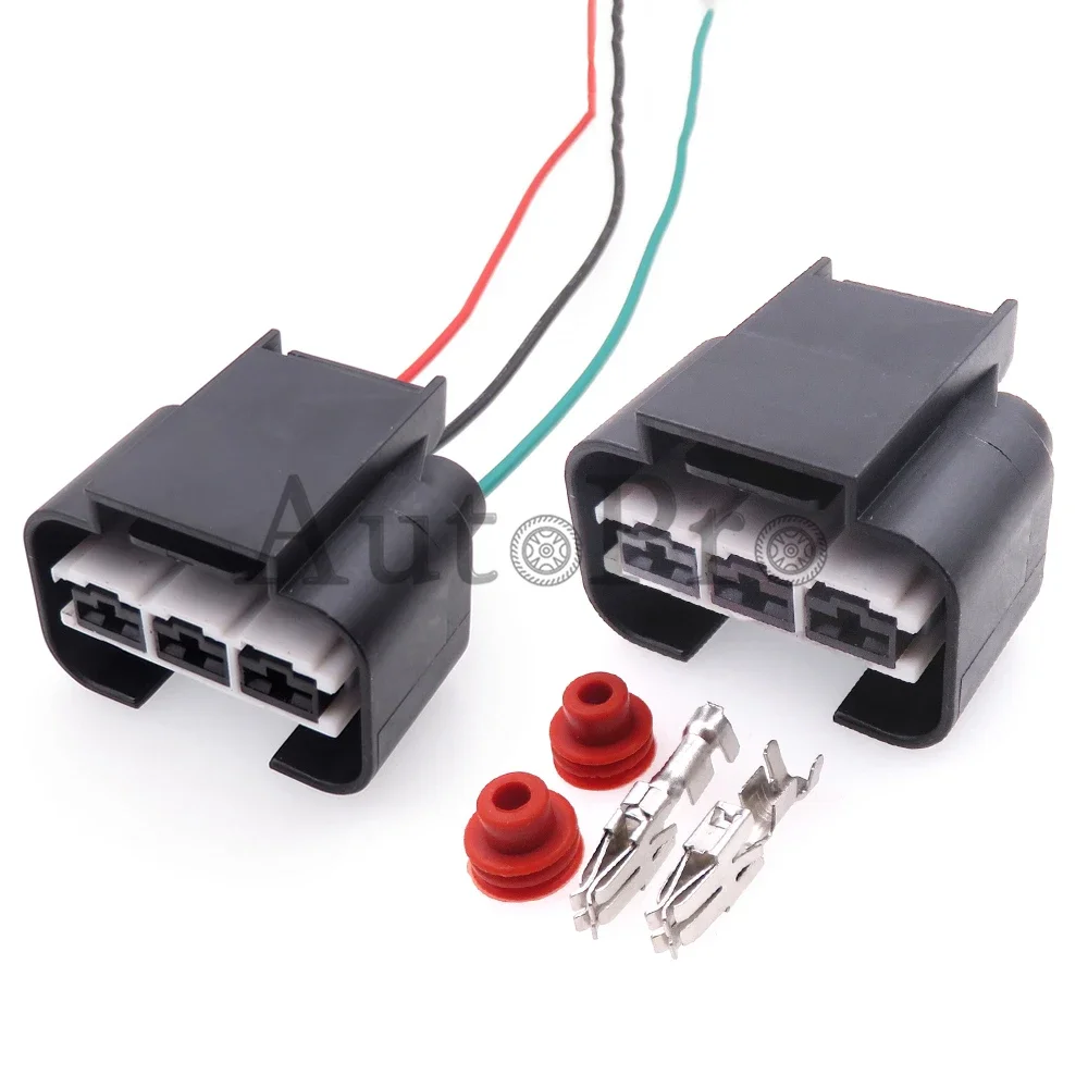 1 Set 3 Hole 1743271-2 AC Assembly Car Modification Plastic Housing Socket Accessories Auto Electronic Fan Electric Cable Plug