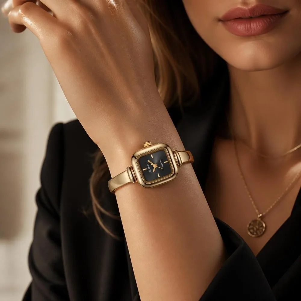 Versatile Square Case Women's Wristwatch High-End Adjustable Bracelet Watch Minimalist Quartz Watch Women