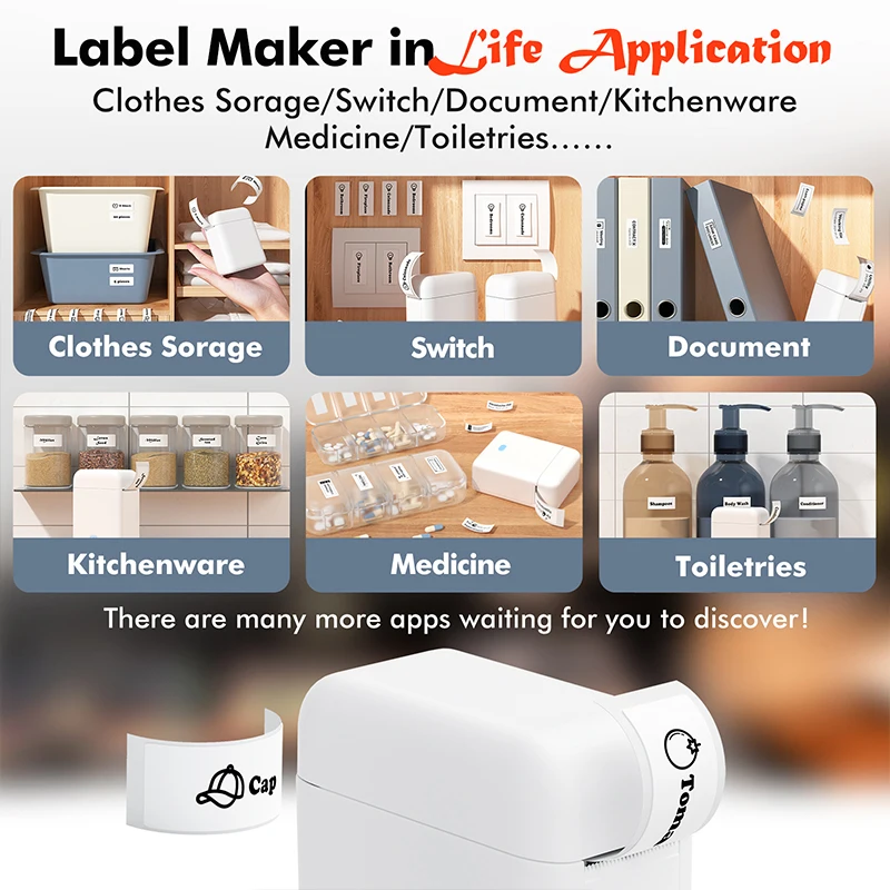 L12 Label Printer Portable Thermal Printer Inkless Mini Sticker Maker Adhesive Label Printer For Price Tags Similar As P15 D110