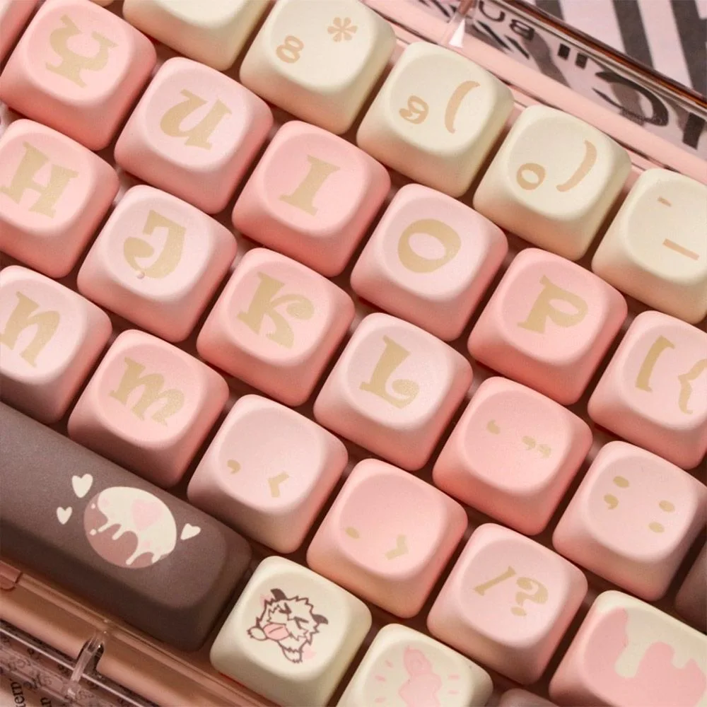 high quality Keycaps 141 Keys MOA Cute Key Cap Meow Square Thermal Sublimation Mechanical Keyboard Keyboard Accessories