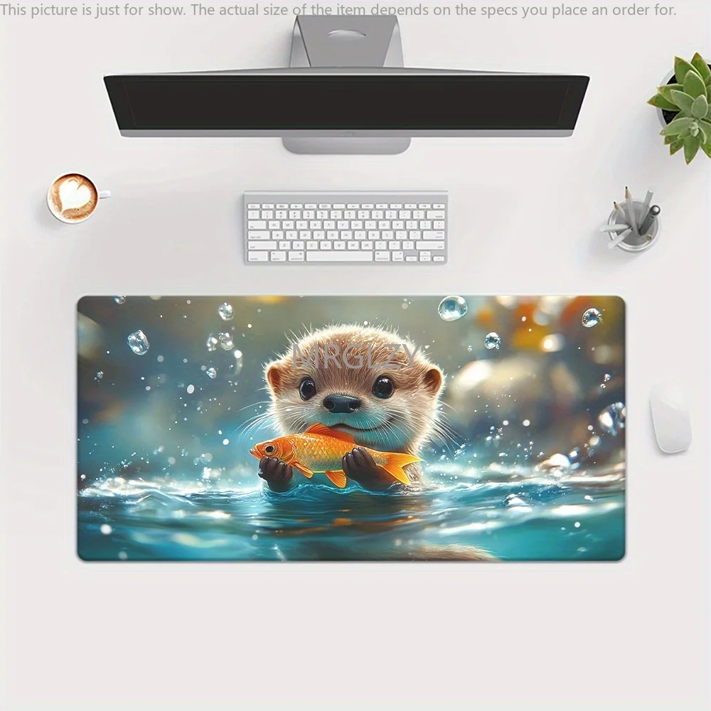 لوحة ماوس صيد السمك من Otter، قاعدة مطاطية كبيرة الحجم مضادة للانزلاق، ملحقات مكتب الكمبيوتر، لوحة ماوس للمكتب والألعاب، حصيرة لوحة المفاتيح، سجادة ديكور #2