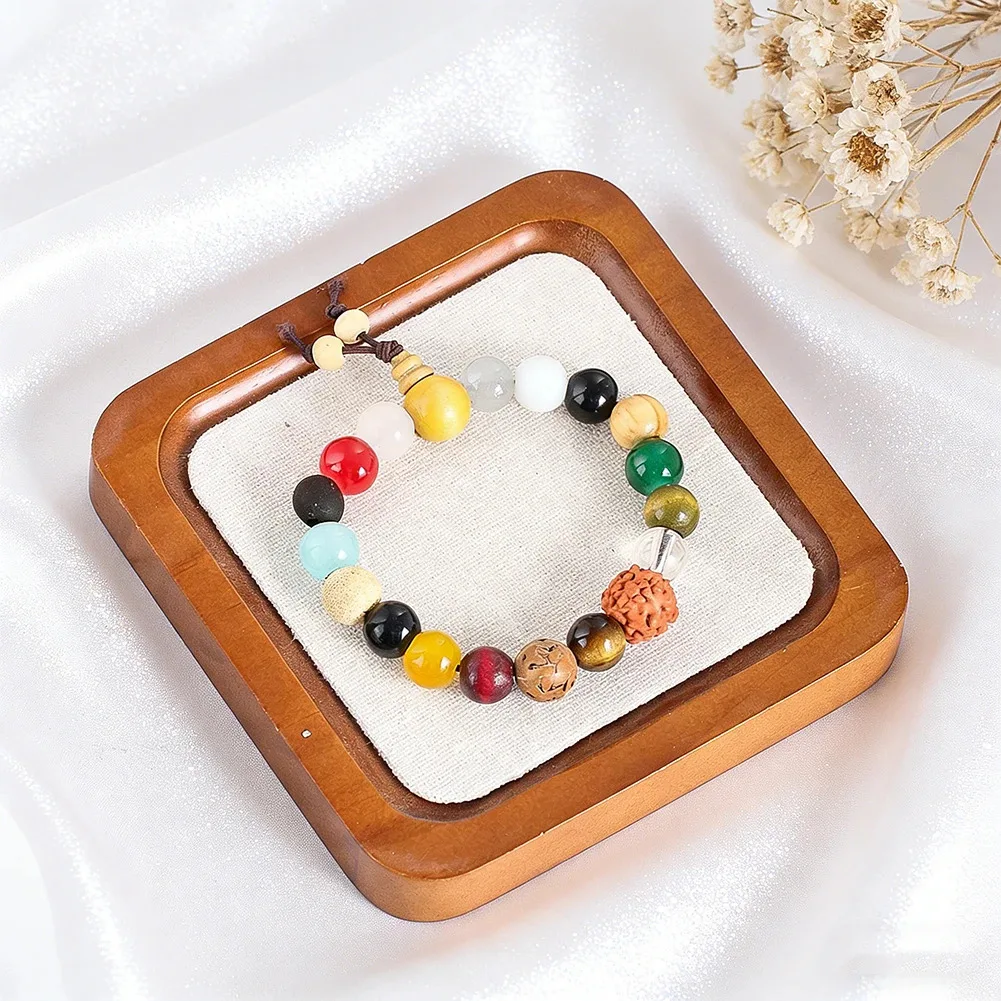 Colourful Glass and Wooden Beads Bracelets Eighteen Bodhi Seed Design Neutral Meditation Fashion Ornaments Gifts Lucky Jewelry