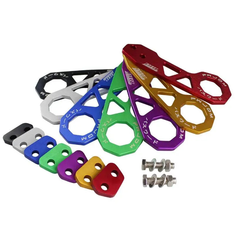 Hot 1 Set Universal Aluminum Alloy Rear Tow Hook Racing Rear Tow Hook Rhombic Towbar Towing Tools For Civic Fit Jazz Gk5
