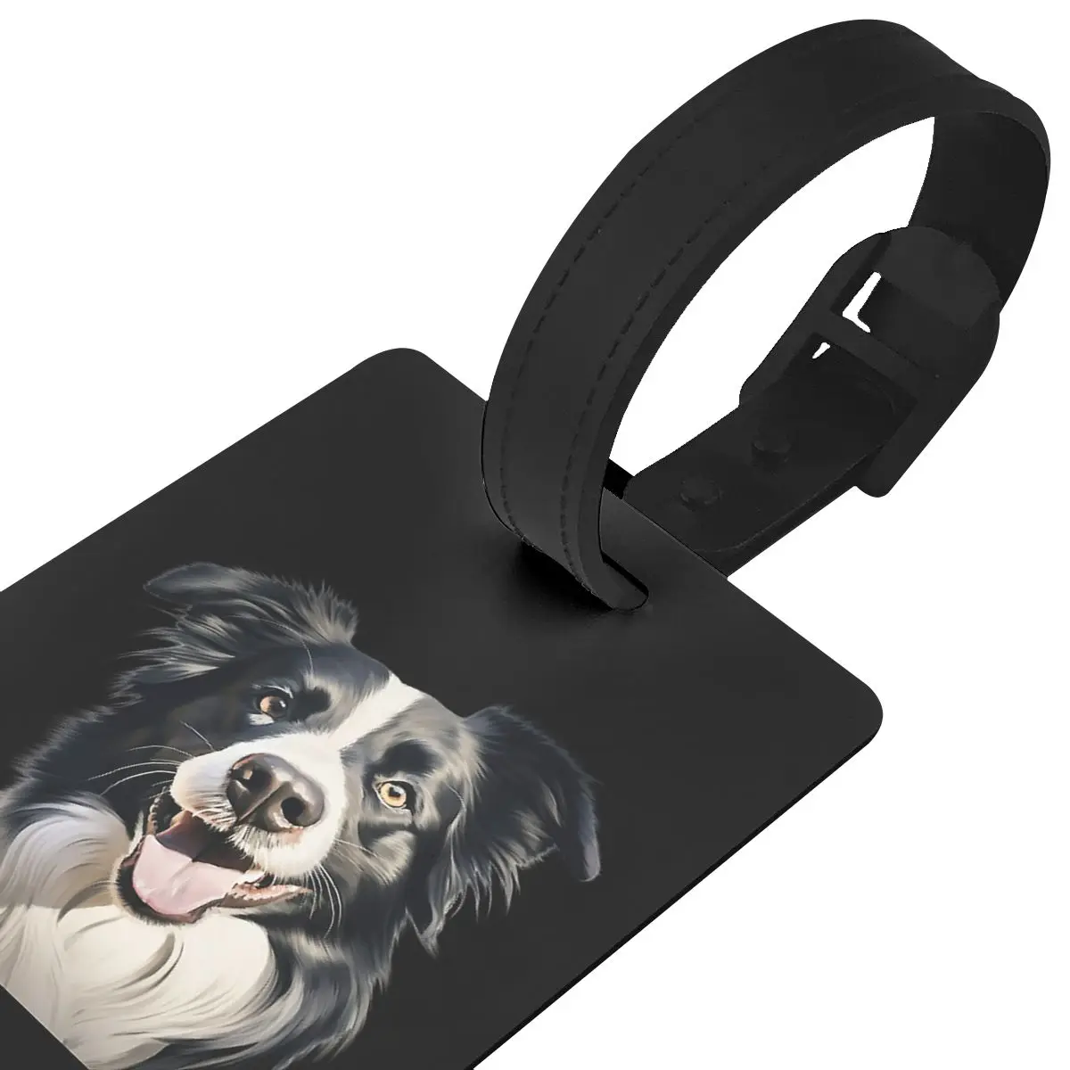 Border Collie Gepäck anhänger Koffer Zubehör Reise PVC Mode Gepäck Boarding Tag tragbare Etiketten halter ID Name Adresse