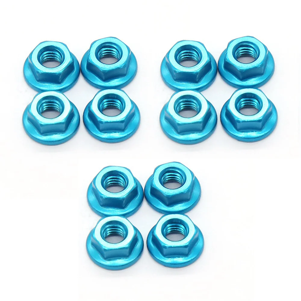 12PCS Metal M4 Wheel Lock Nuts for 1/10 RC Car Crawler Traxxas TRX4 TRX6 Axial SCX10 90046 AXI03007 Redcat MST,E