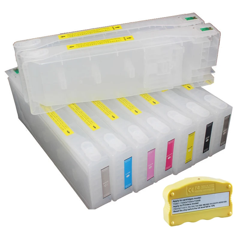 T8041-T8049 T804A T804B 11 ألوان أوروبا خرطوشة الحبر القابلة لإعادة الملء مع إعادة تعيين لإبسون P7000 P9000 SureColor SC-P7000