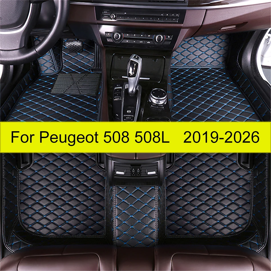 

Floor Mats For Peugeot 508 508L 2019 2020 2021 2022 2023 2024 2025 2026 Car Leather Carpet Pads Auto Full Set Foot Matts Rugs