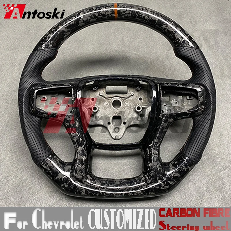 100% Carbon Fiber Perforated Steeling Wheel for Chevrolet Silverado Sport Racing Style Wheel