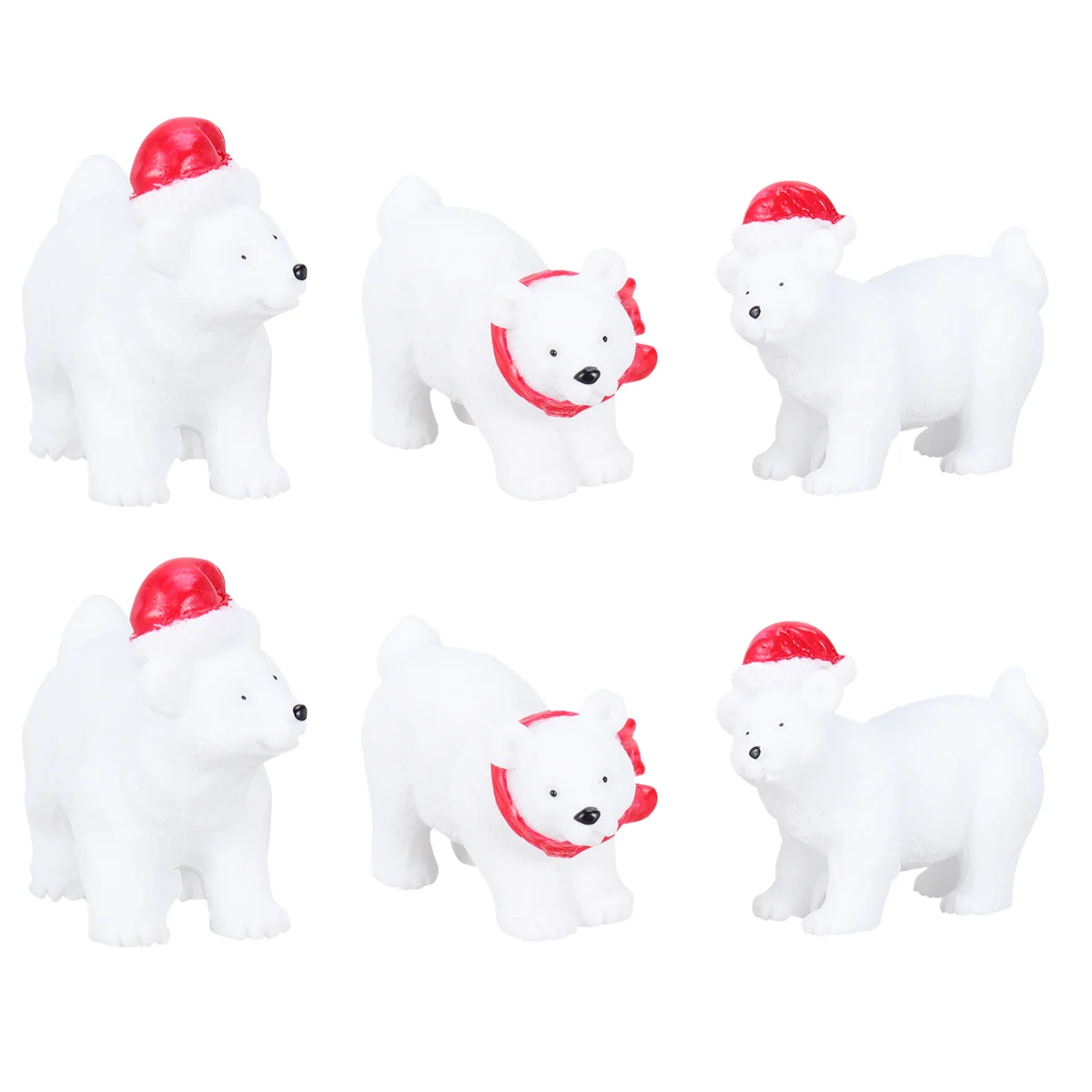 6 Pcs Bear Nose Cleaner Decor Christmas Ornament Desktop Resin Crafts Child