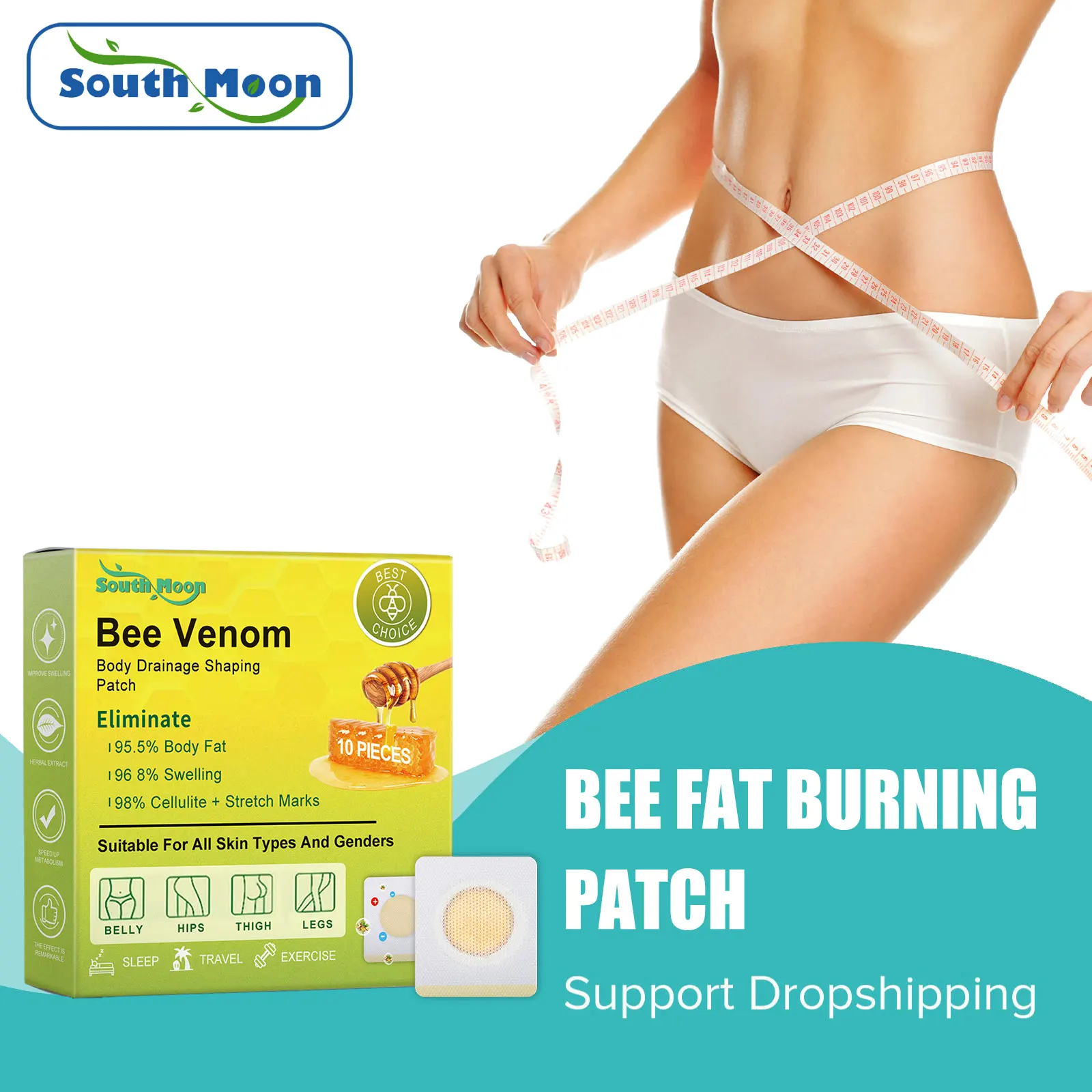 

Lymphatic Drainage Plaster Belly Slimming Anti-Swelling Body Shaping Improve Stomach Firming Waist Bee Venom Fat Burning Patch