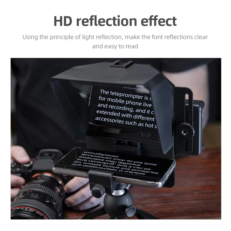 Ambitfui Phone And DSLR Recording Mini Teleprompter Portable Mobile Teleprompter Artifact Video With Remote Control