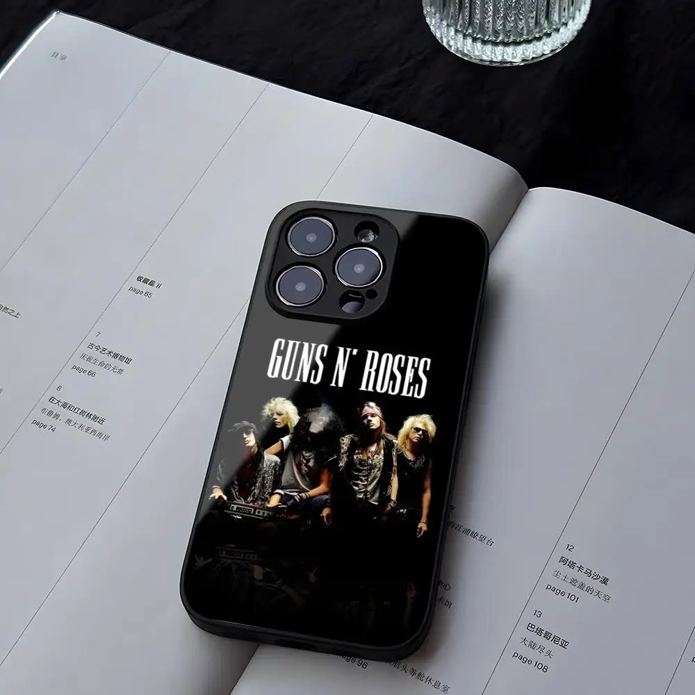 Guns N Roses Rock Band Phone case Tempered Glass For iPhone 13 14 16 12 15 11 Pro Max Plus Mini X XR SE2020 Coque