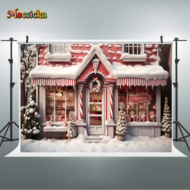 Mocsicka-Fondo de fotografía de navidad, regalos de Castillo rosa, retrato de bebé, fondos de fiesta familiar, accesorios de estudio fotográfico