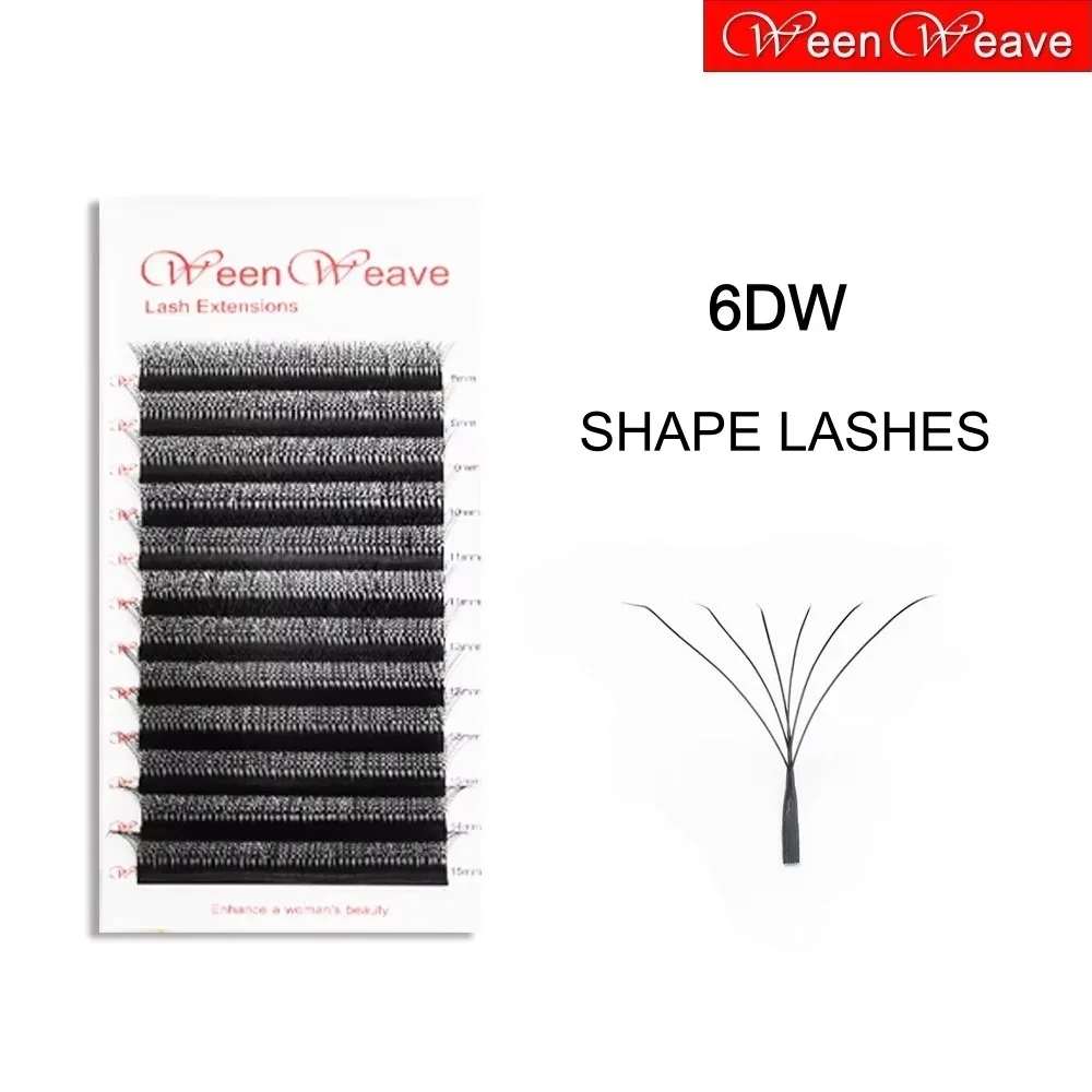 

WeenWeave 6D W Lashes W Shape Eyelashes Extension 6D 0.07mm C/D Curl Natural Soft Volume Cilios 6DW Style Bloom Eyelashes