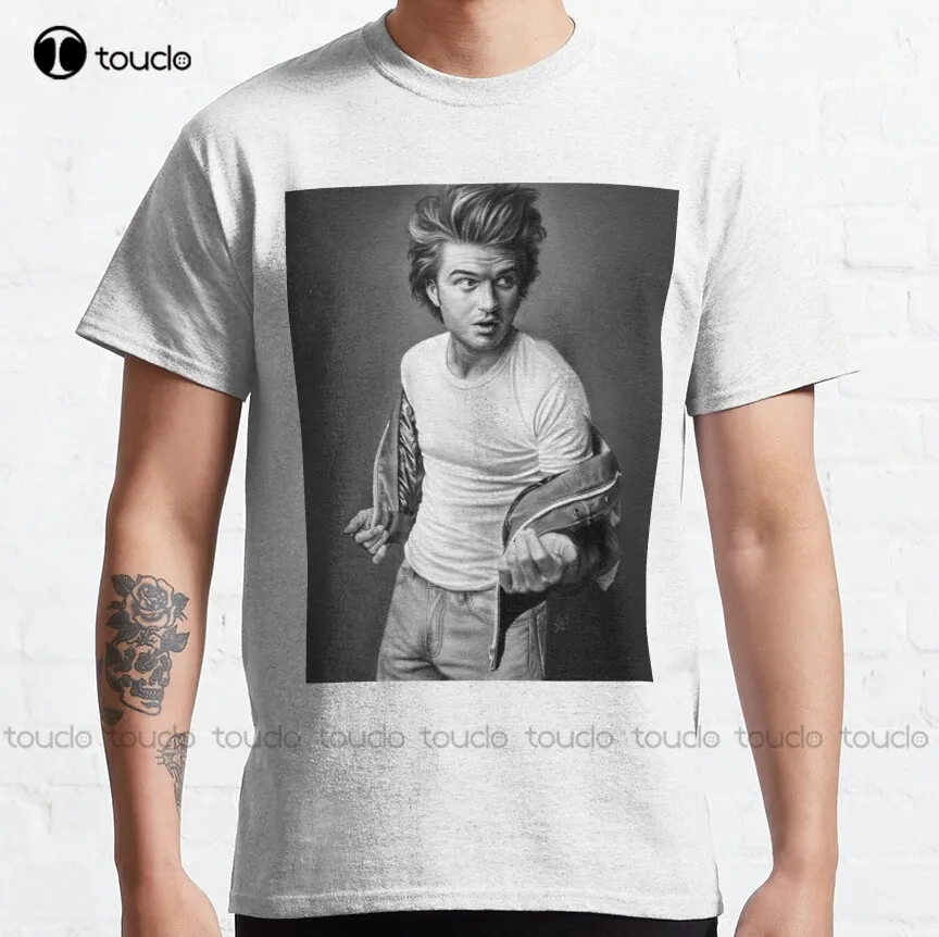 Joe Keery Digital Classic T-Shirt Steve Harrington Cute T Shirts Funny Art Streetwear Cartoon Tee Digital Printing Tee Shirts