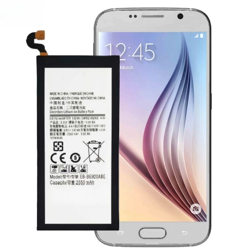 Hoge Kwaliteit EB-BG920ABE EB-BG920ABA 3.85V 2550mAh Telefoon Batterij Voor Samsung Galaxy S6 G9200 G9208 G9209 G920F G920V/T/F/A/I
