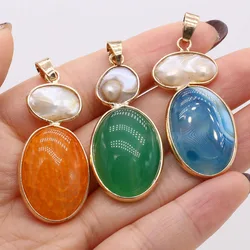 Natural Stone Gem Shell Agate Pearl Pendant Handmade Crafts DIY Trend Charm Necklace Earrings Jewelry Accessories Gift Making