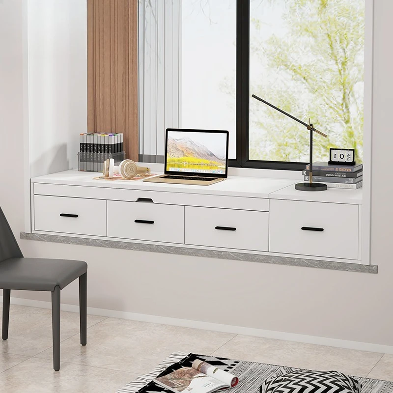 Customized bay window desk writing table household student bedroom computer desk storage cabinet with drawers pull 8L
