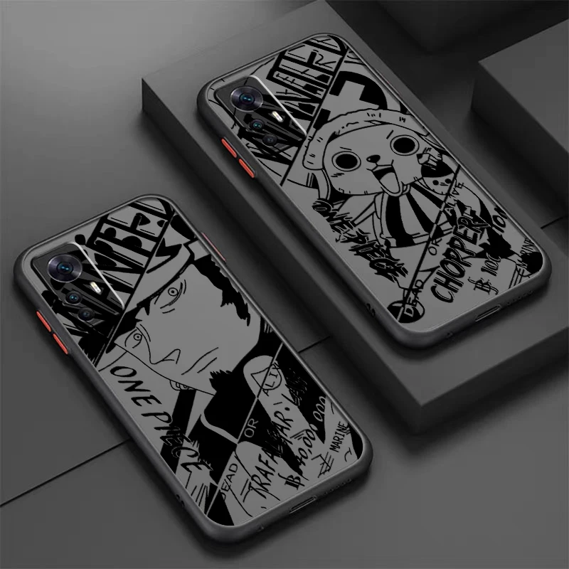 One Piece Comic Art Cool Frosted Translucent For Xiaomi Mi 13 12 12T 11T 11 11i 10T 10 9T Pro Lite Ultra 5G Funda Phone Case