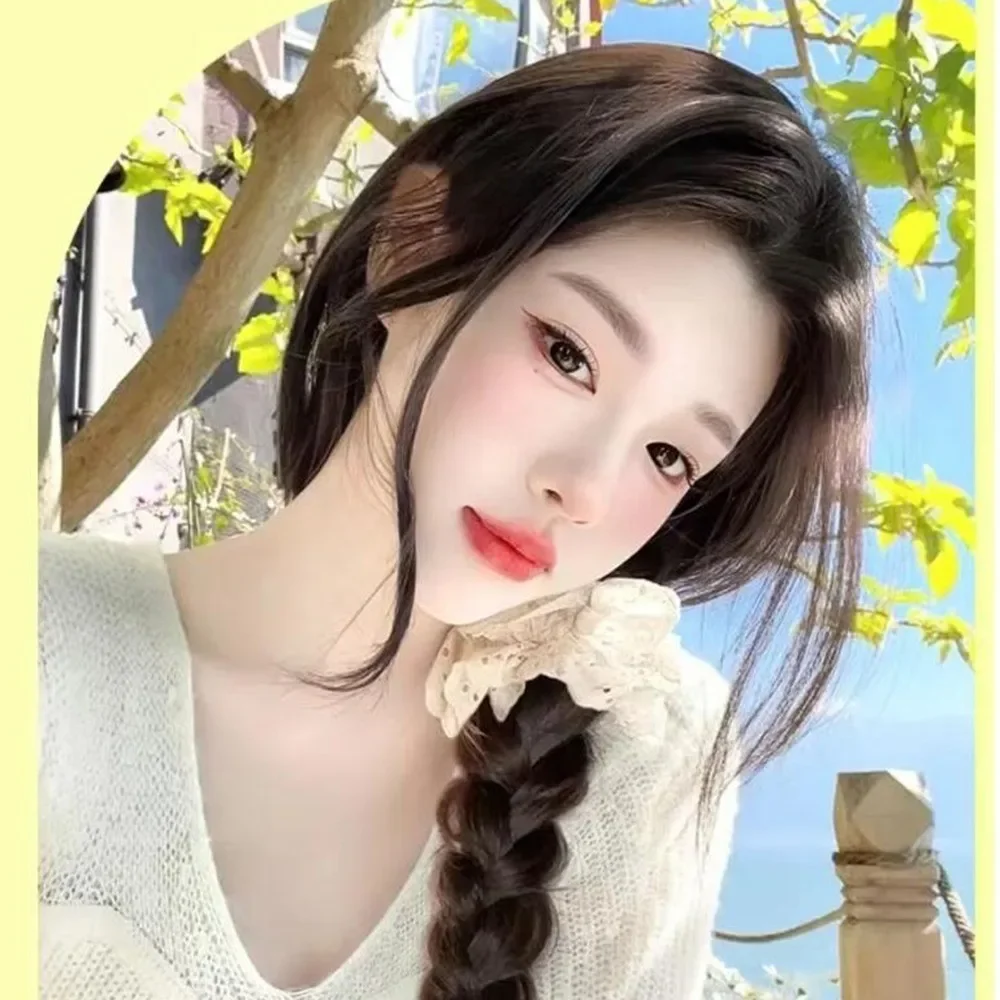 35 センチメートル合成中国風ナチュラルふわふわわずかにカーリーレースフラワー低ポニーテールグラブクリップかつら女性のための髪のボリュームエクステンション