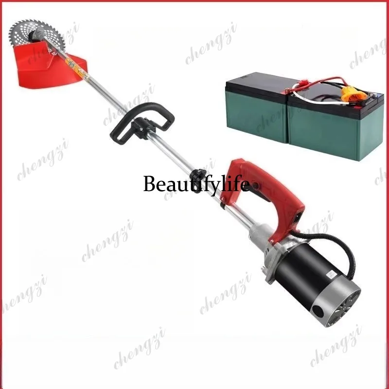 ASMTElectric lawn mower rechargeable outdoor small lithium battery weeder backpack high power orchard land reclamation harvester