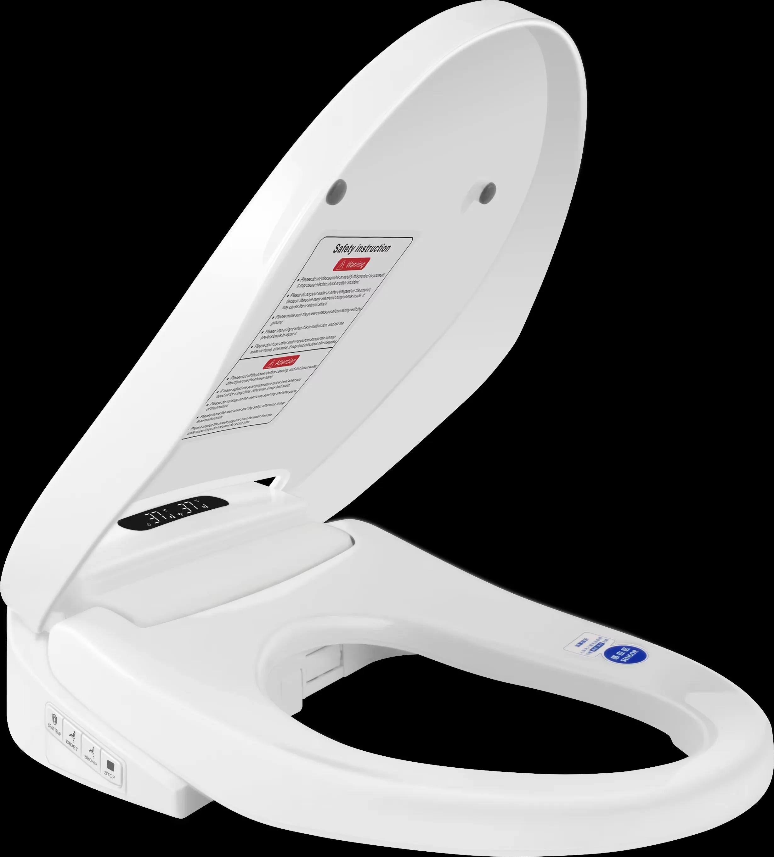 Luxury Elongated Open Front Automatic Smart Bidet Toilet Seat Heated Seat Remote Control ABS Plastic Modern Design Universal