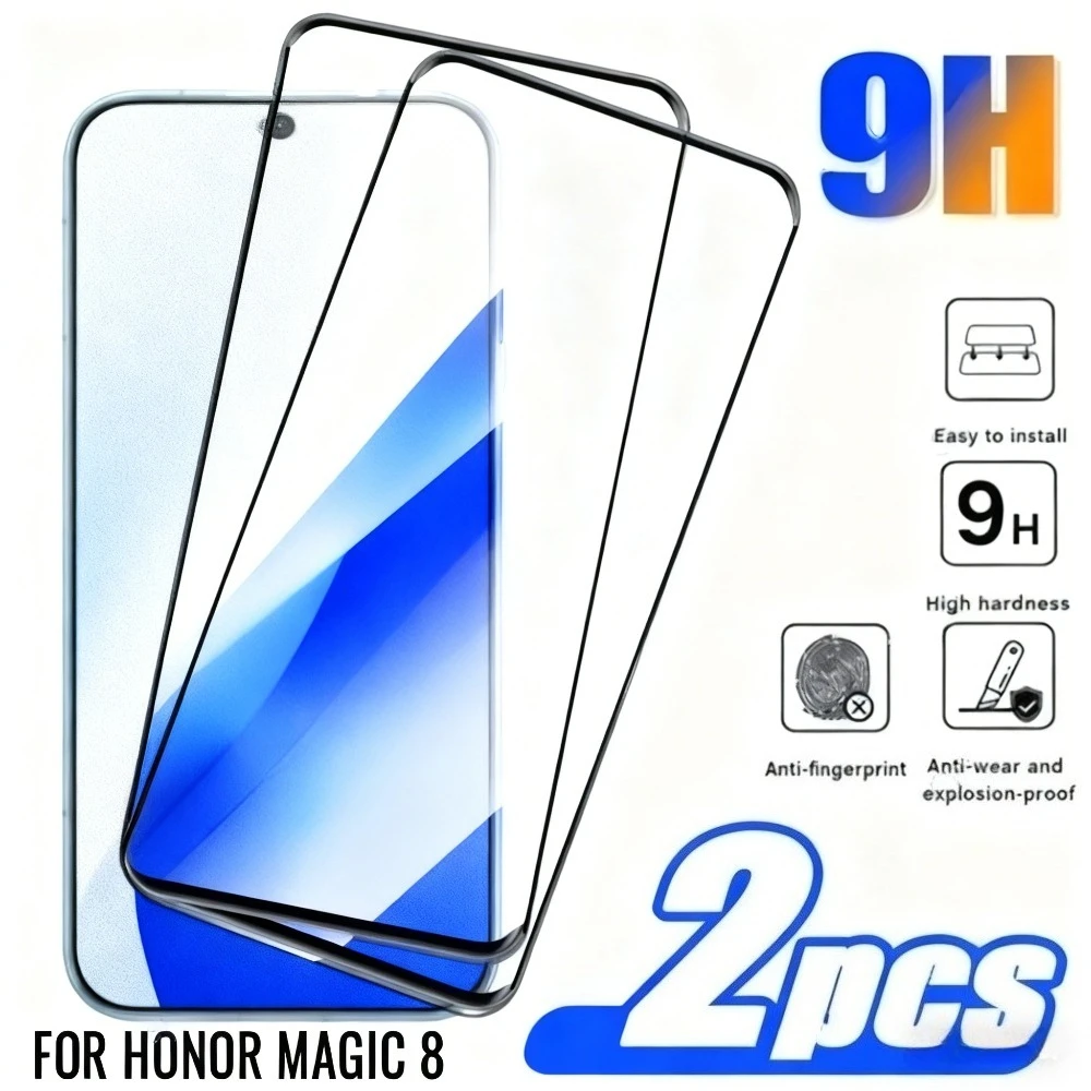 

2Pcs Full Cover Tempered Glass for Honor Magic 8 7 6 5 Pro Lite X9a X9c Screen Protector for Honor 400 300 200 Pro 100 90 Lite