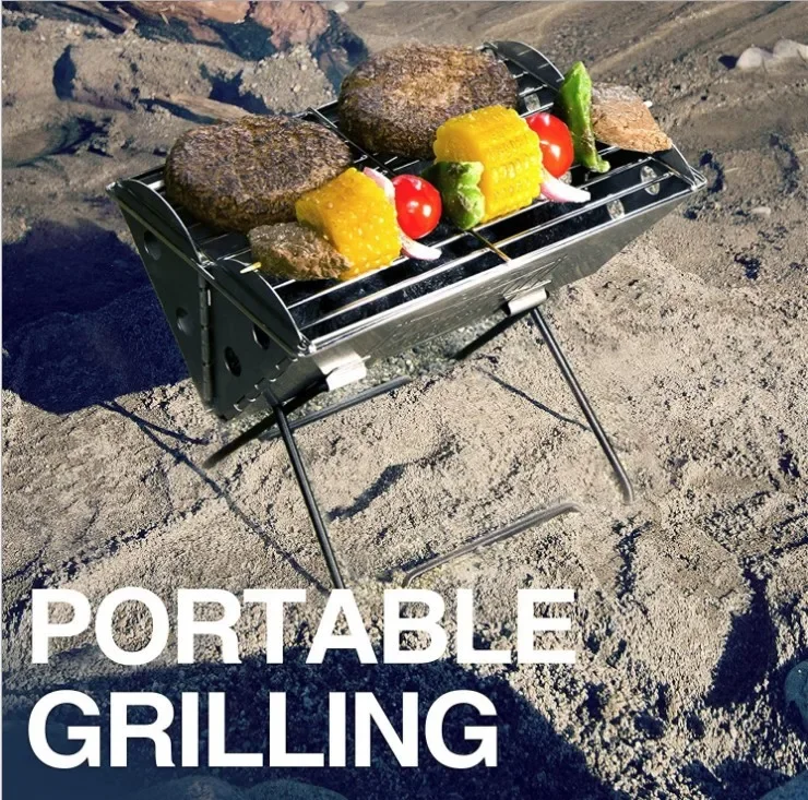 

Outdoor Camping Portable Flat Backpack BBQ Grill Fire Pit Stainless Steel Stable Design for Easy Transport And Storage