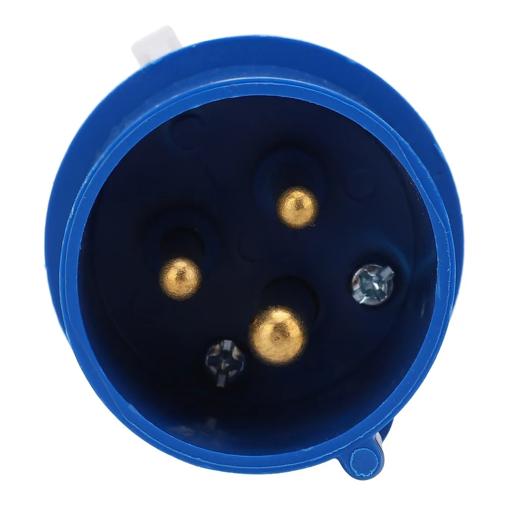 3Pin SinglePhase Industrial Plug Connector 2P+E 16A 220-250V Power Plug IP44 Blue Industrial Connector Kit Power Connections
