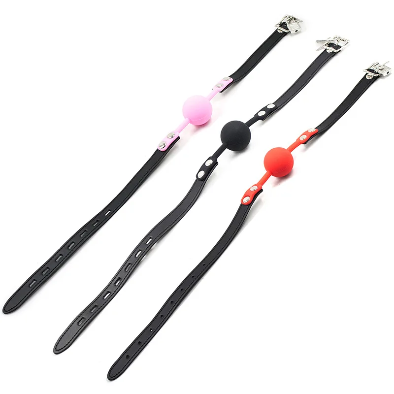 SM silicone gag solid mouth ball alternative bondage flirting saliva ball set-up dog slave silicone gag ball with lock sex toys