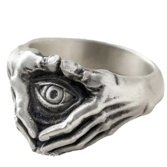 خاتم تشيبا تايين للرجال والنساء زوجين خاتم ريترو شخصي موضة الاتجاه مفتوح الفم مجوهرات فنية