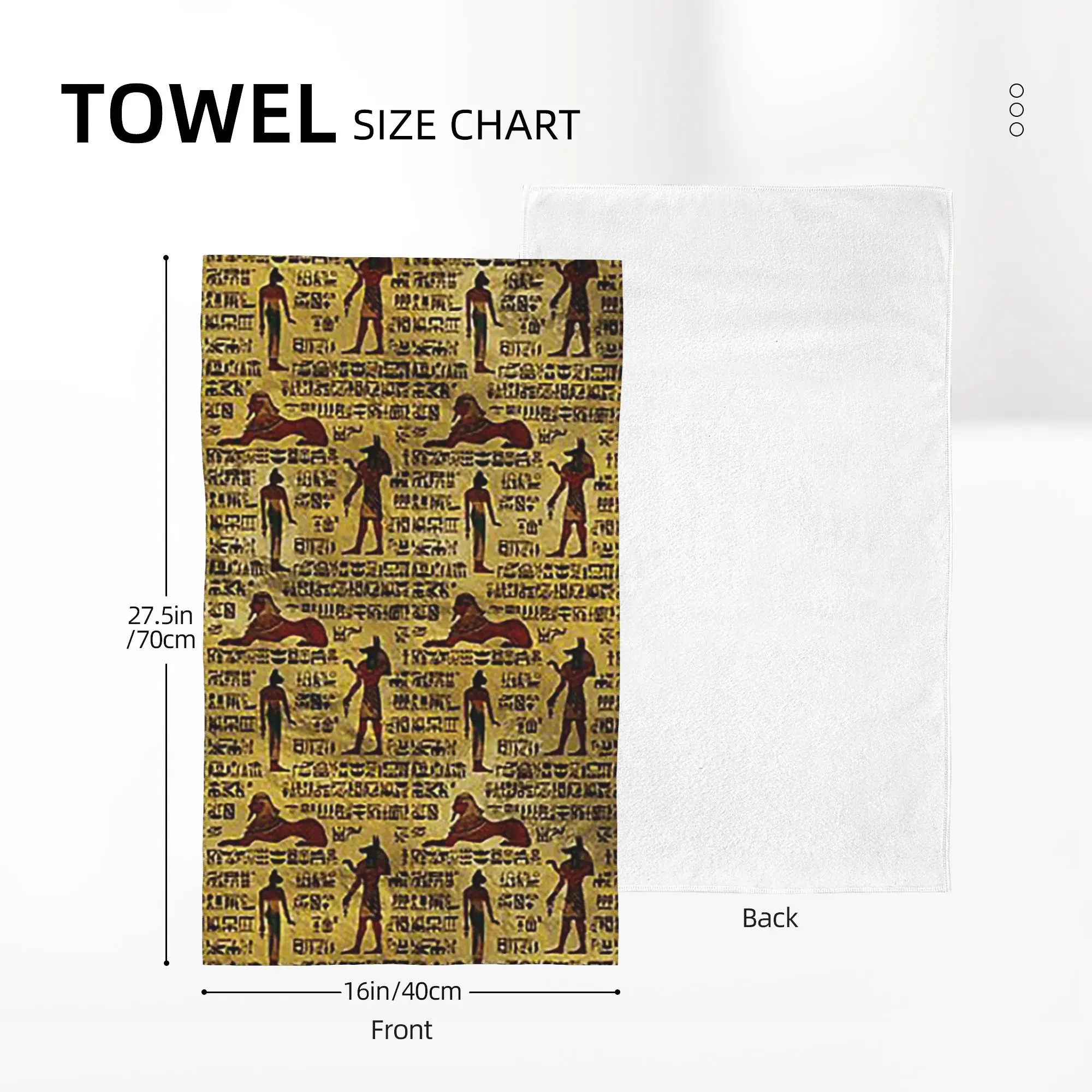 Custom Egyptian Decorative hieroglyphics Pattern Soft Face Towel Quick Dry Pool Bath Cotton Towels Absorbent