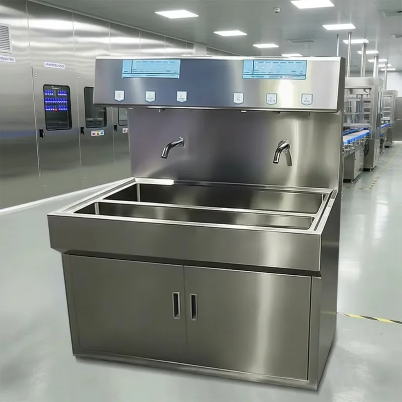 Sanitary SUS304 hand washing table with digital display, custom hand washing and disinfection sink