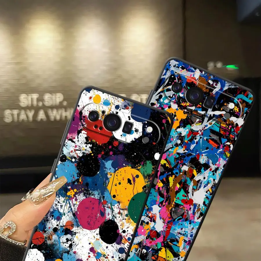 Funda Phone Cover Case for Google Pixel 10A 10 9 Pro XL 6a 7a 9a 8a 6 7 8 Pro Abstract Paint Splatter view 5