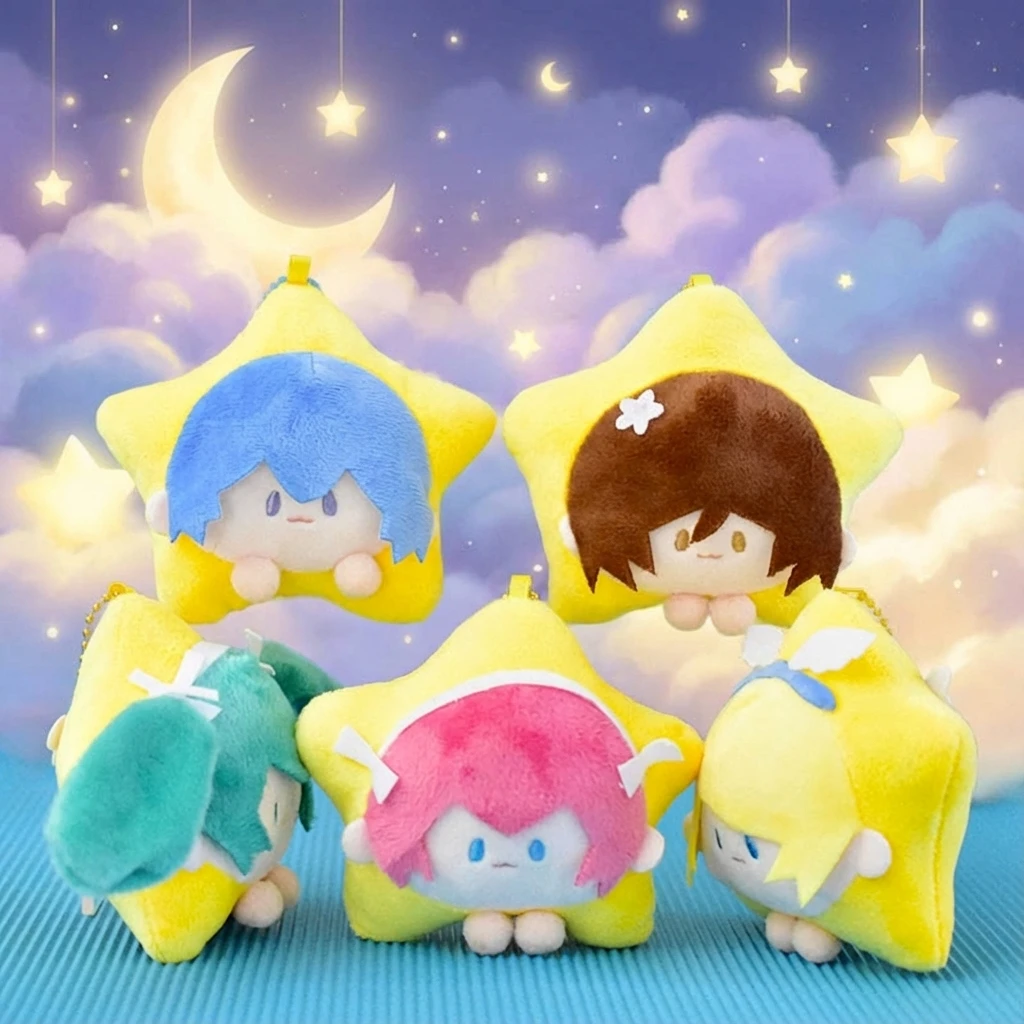 

Cute Miku Hatsune Plush Doll Keychain Star Bag Charm Adorable Anime Figure Soft Toy Hanging Ornament Gift for Fans Kawaii