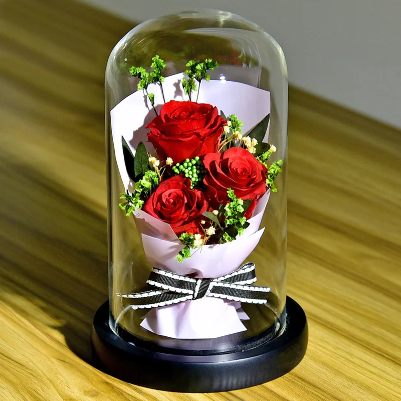 Eternal Flower Bouquet Mother's Day Gift Valentine's Day Present Immortal Rose Bouquet With Box Home Decor Romantic Atmosphere