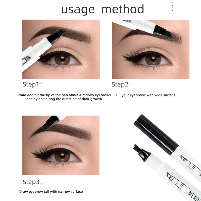 Eyebrow Pencil Women Micro-Fork Waterproof Double-headed Eyebrow Tattoo Natural Long Lasting Makeup Paint Triangle Eyebrow Pen