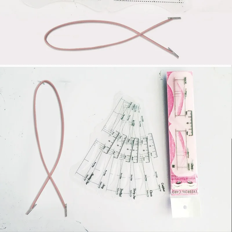 Reusable Eyebrow Shaper DIY 6PCS Set Soft Ruler Brow Definer Eyebrow Stamp Card Soft Ruler Stencil Shaping Makeup Tool