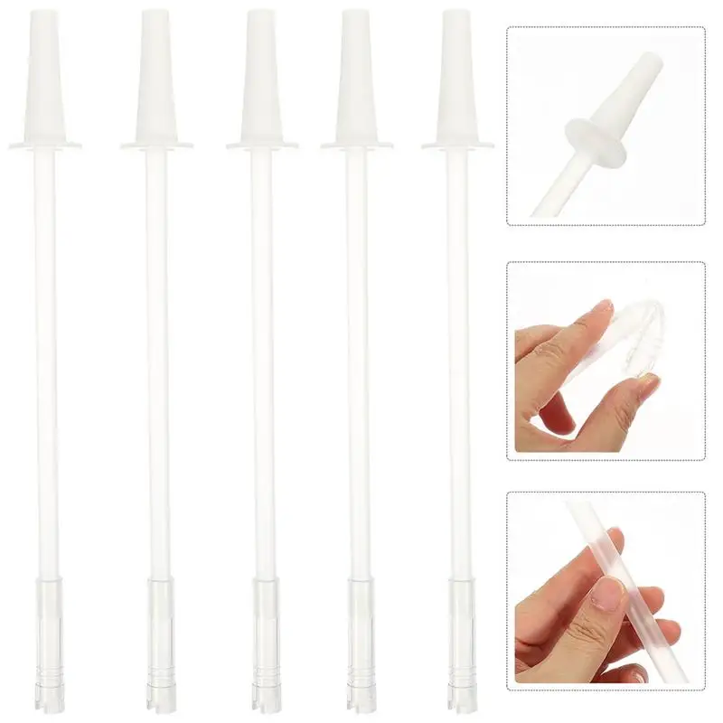 Juice Bottle Replaceable Silicone Straw Wear-Resistant Straight Water Belly Cup Replacing Long Straw Nozzles Household Accessory