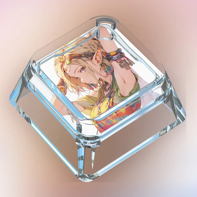 جديد أنيمي أسطورة زيلدا سلسلة واحدة Keycap الكرتون لطيف زيلدا الصليب محور لعبة لوحة المفاتيح الميكانيكية شفافة ESC Keycap #3