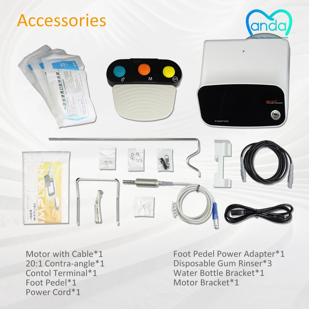 Dental Implant Machine LED Implant Motor Touch Screen 20:1 Surgical Contra Angle System