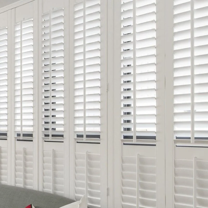Factory Price Motorised Horizontal Plantation Shutters Wood Shutters for Windows