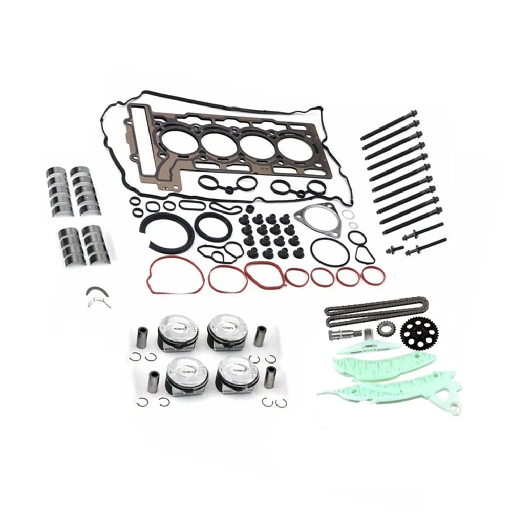 Engine Parts Overhaul Rebuild Gasket Seals Pistons Timing Chain Kit Fit 1.6 L N14 B16 Petorl For BMW Mini Cooper R55 R56 1.6L