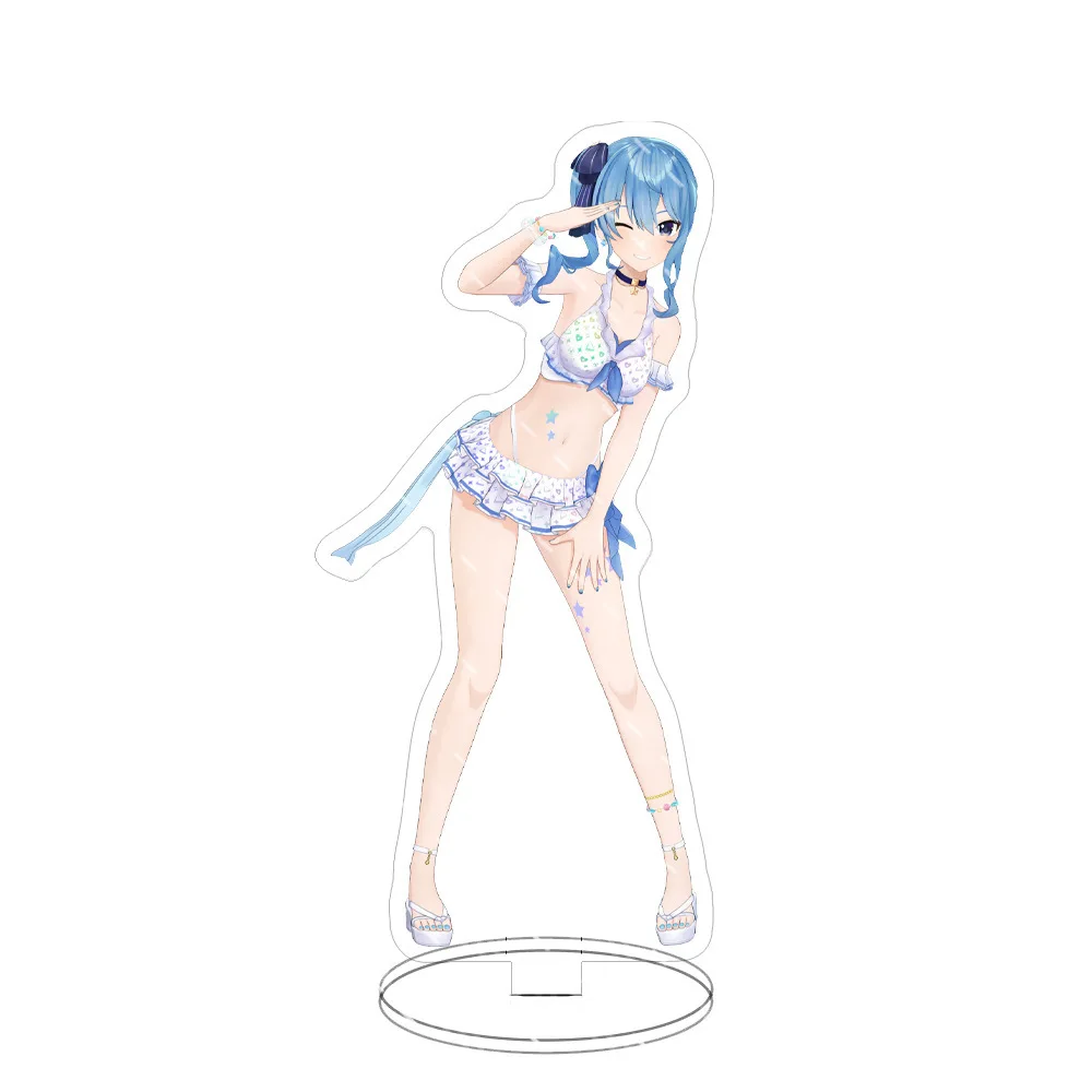 Cutey Hololive Vtuber Swimsuit Anime Figures Cosplay Acrylic Stands Model Exquisite Grils Desk Decor Cute Standing Sign Gifts view 4