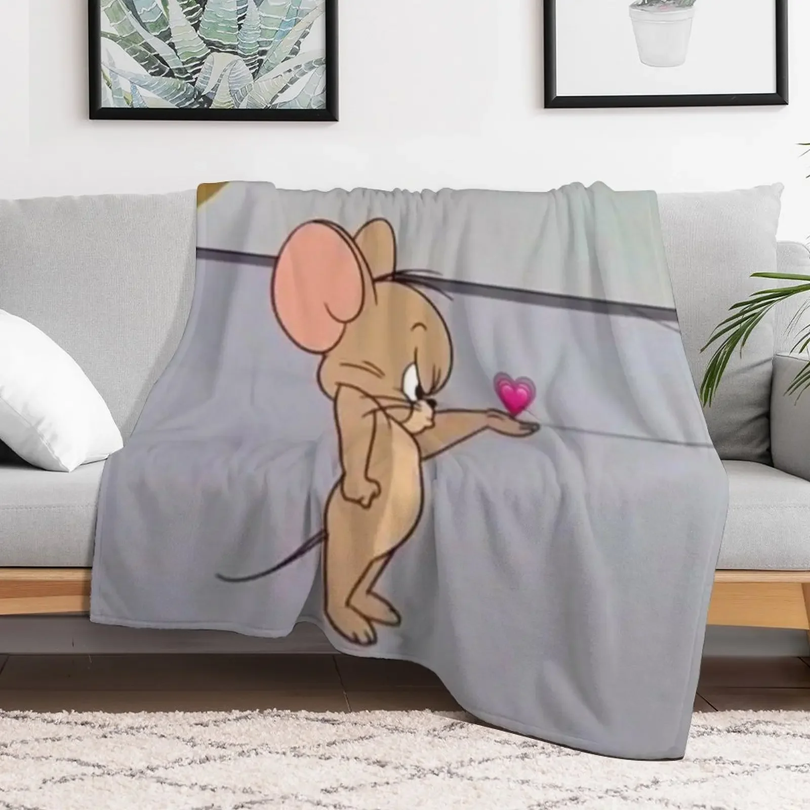 Valentine’s Day Jerry Throw Blanket Decorative Sofa Thins Hairys Cute Blankets