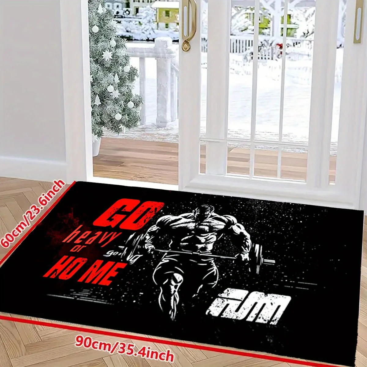 Luxury Gym Entrance Doormat Rug Fitness Workout Mat for Weightlifting Motivation Strength Workout Gift for Men Home Decor Man