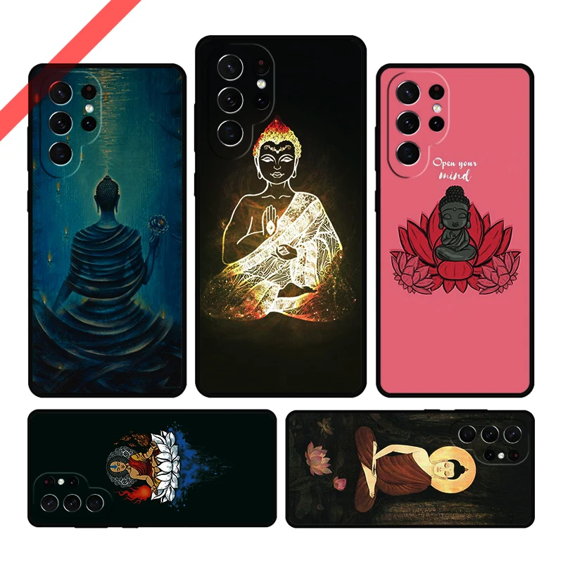 Cute Buddha Monk Zen Buddhism Phone Case For Samsung Galaxy S20 FE S21 S10 S23 Plus S24 S22 Ultra Note20 Note10 S9 S8 Cover